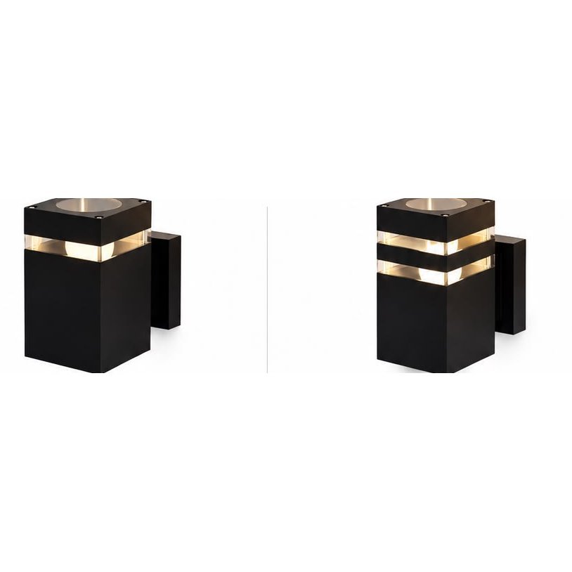 Aplikë e jashtme Gloss Light GD-WP35-1, katrore me hapje sipër, 1×E27, IP65