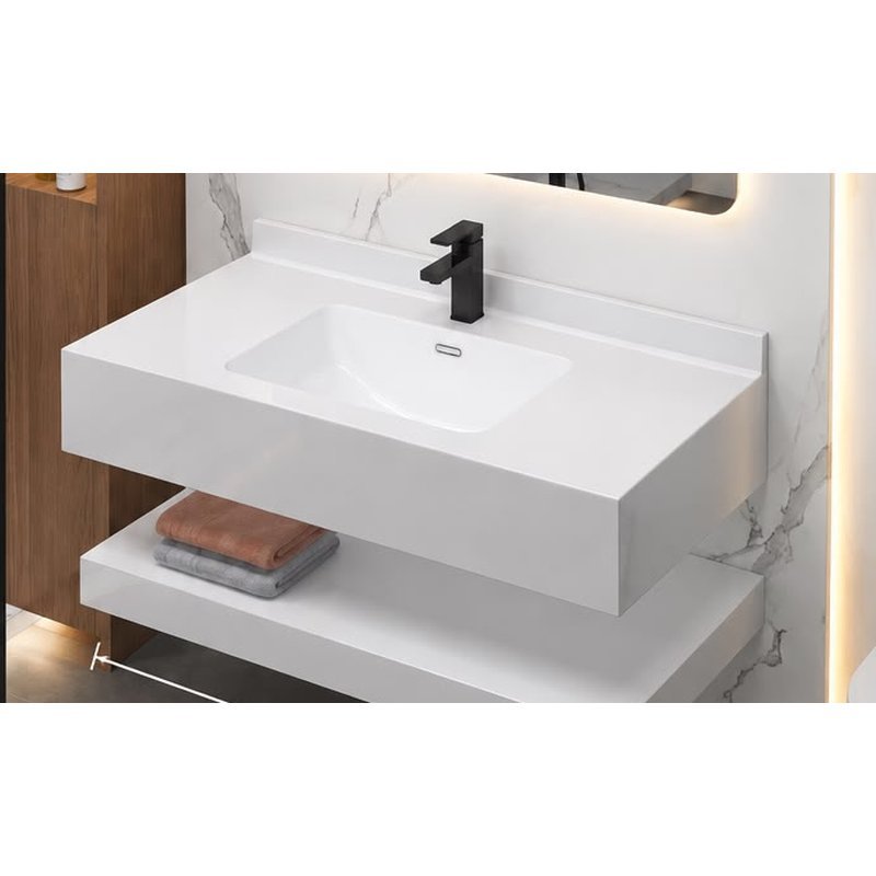 Lavaman qeramik i varur Modena 80 cm, i bardhë, me raft