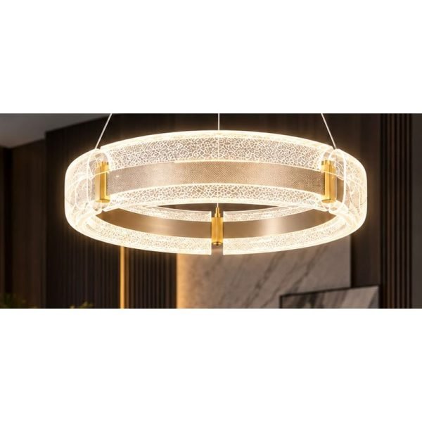 Llambadar LED Gloss Light me unazë kristali, Ø500 mm, 54W