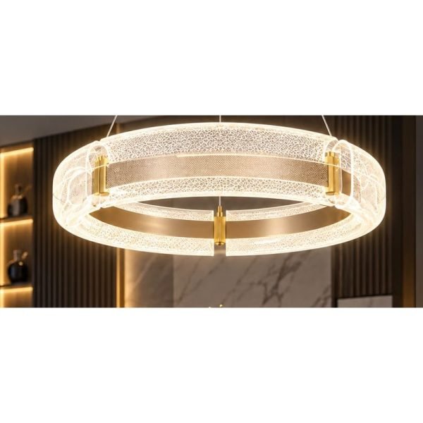 Llambadar LED Gloss Light me unazë kristali, Ø600 mm, 66W