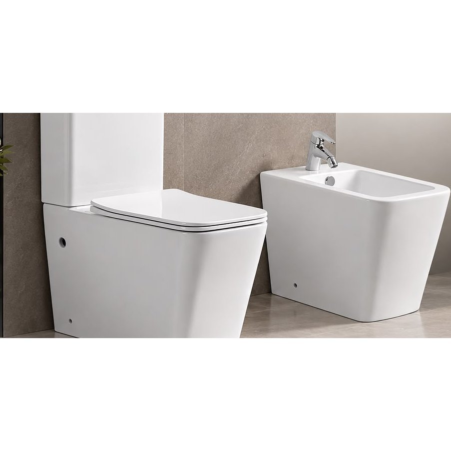 Set WC me rezervuar dhe bide Modena, formë katrore